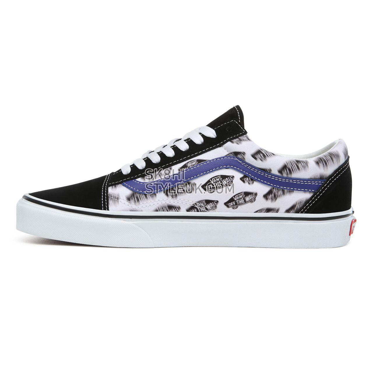 Vans Blur Boards Old Skool Classic Mens Womens - (Blur Boards) black/royal blue VN0A4BV5T2N Shoes