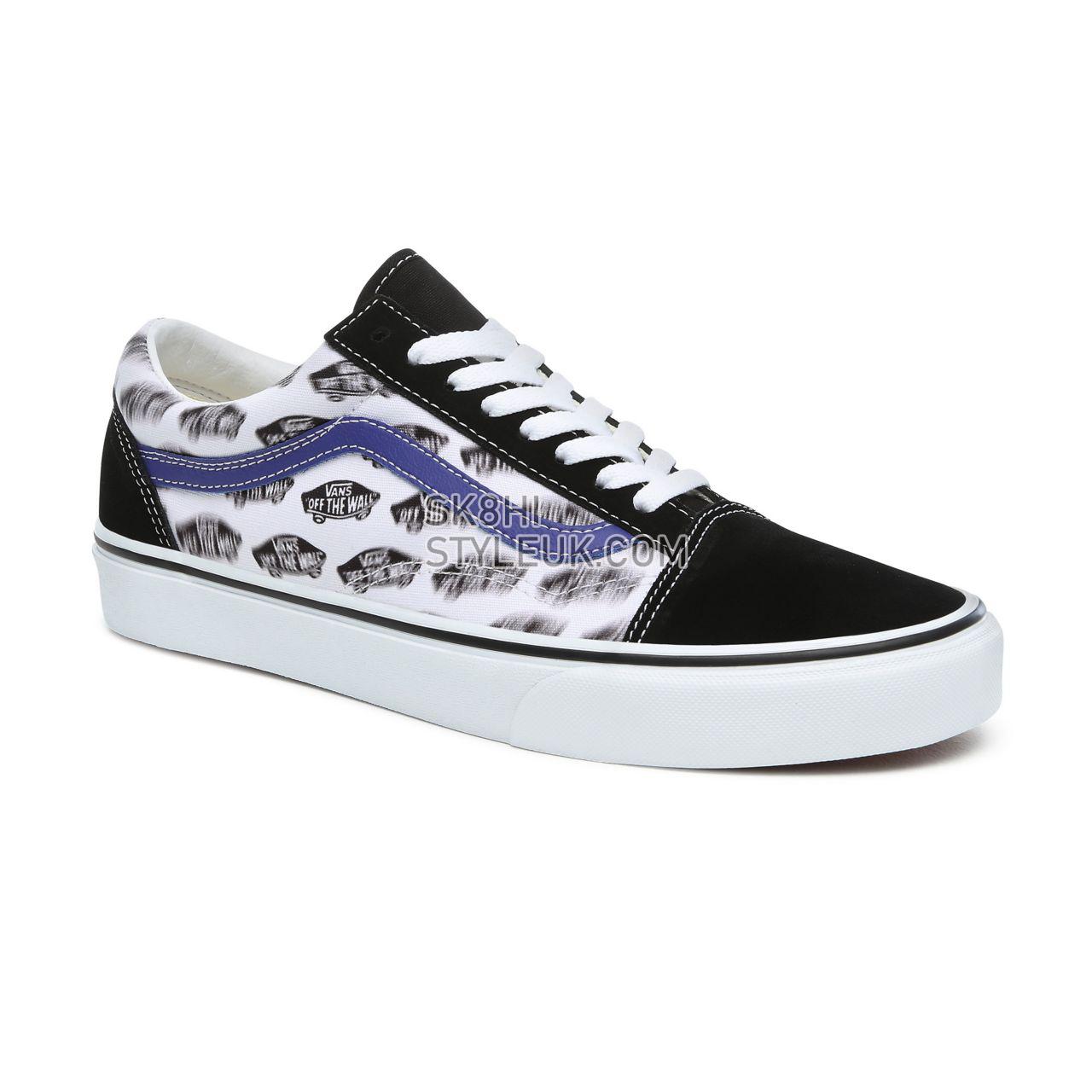 Vans Blur Boards Old Skool Classic Mens Womens - (Blur Boards) black/royal blue VN0A4BV5T2N Shoes