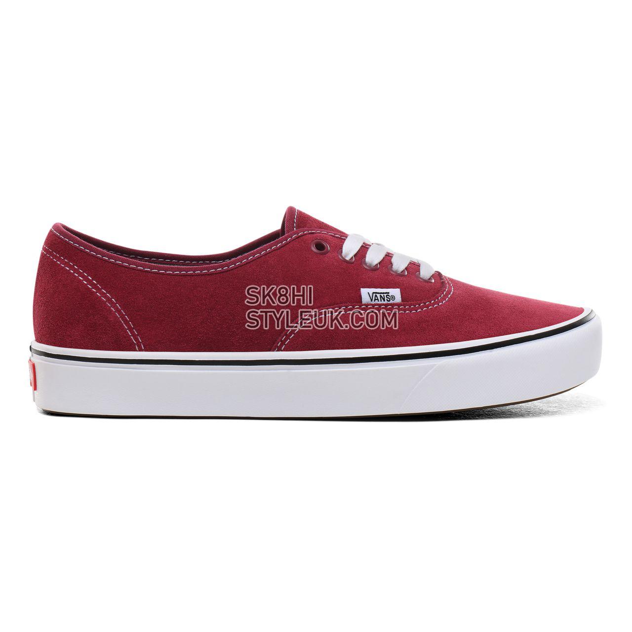 Vans Suede ComfyCush Authentic Classic Mens Womens - (Suede) beet red/true white VN0A3WM7TE2 Shoes