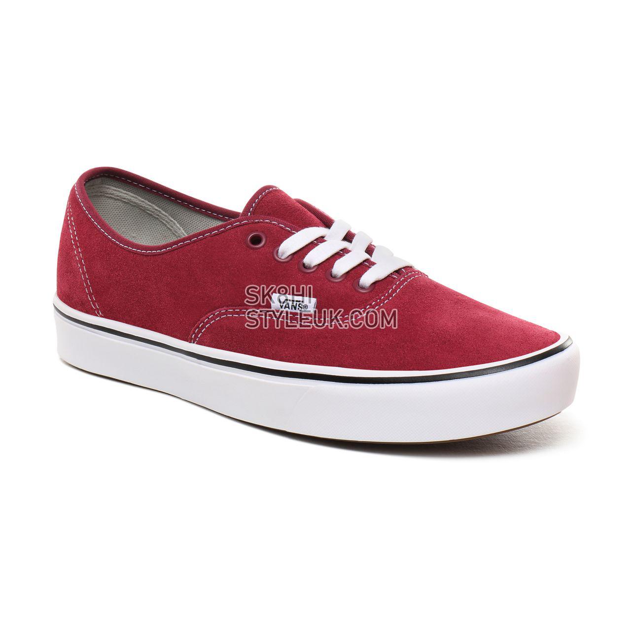 Vans Suede ComfyCush Authentic Classic Mens Womens - (Suede) beet red/true white VN0A3WM7TE2 Shoes