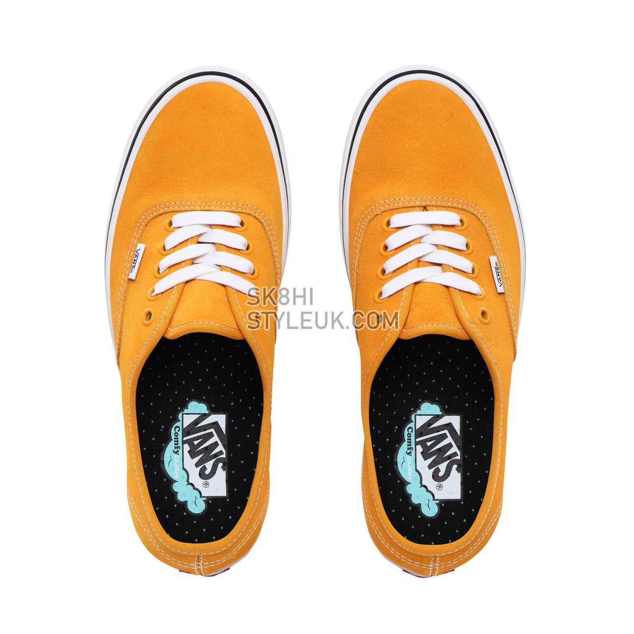 Vans Suede ComfyCush Authentic Classic Mens Womens - (Suede) cadmium yellow/true white VN0A3WM7TE3 Shoes