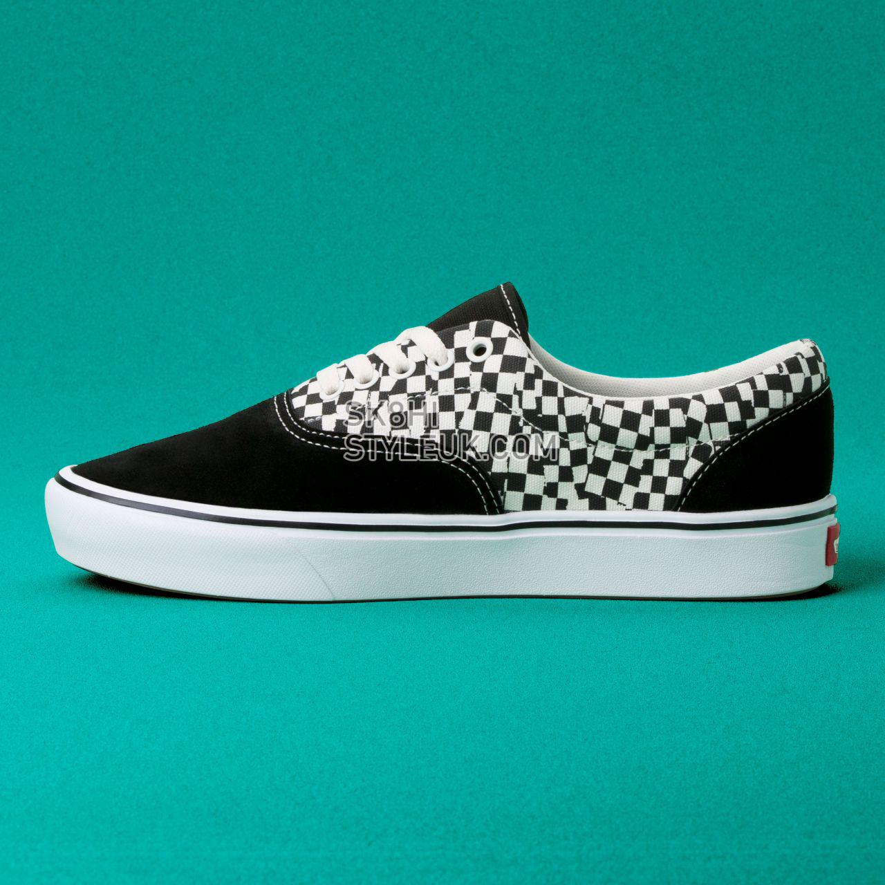 Vans Tear Check Comfycush Era Classic Mens Womens - (Tear Check) Black/True White VN0A3WM9V9Y Shoes