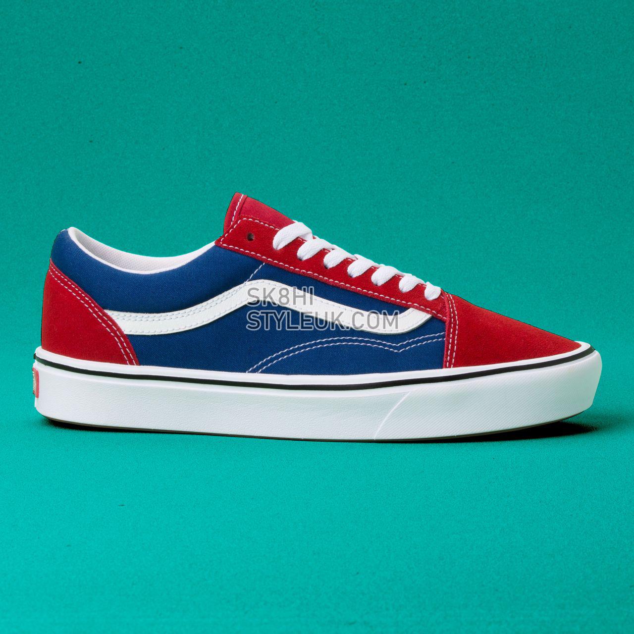 Vans Two-tone Comfycush Old Skool Classic Mens Womens - (Two-Tone) Chili pepper/True Blue VN0A3WMAVX1 Shoes