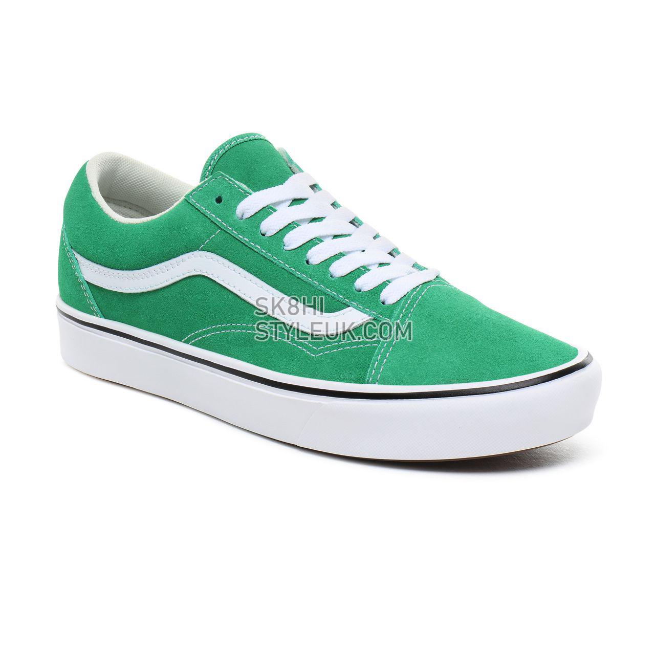 Vans Suede ComfyCush Old Skool Classic Mens Womens - (Suede) fern green/true white VN0A3WMATFI Shoes