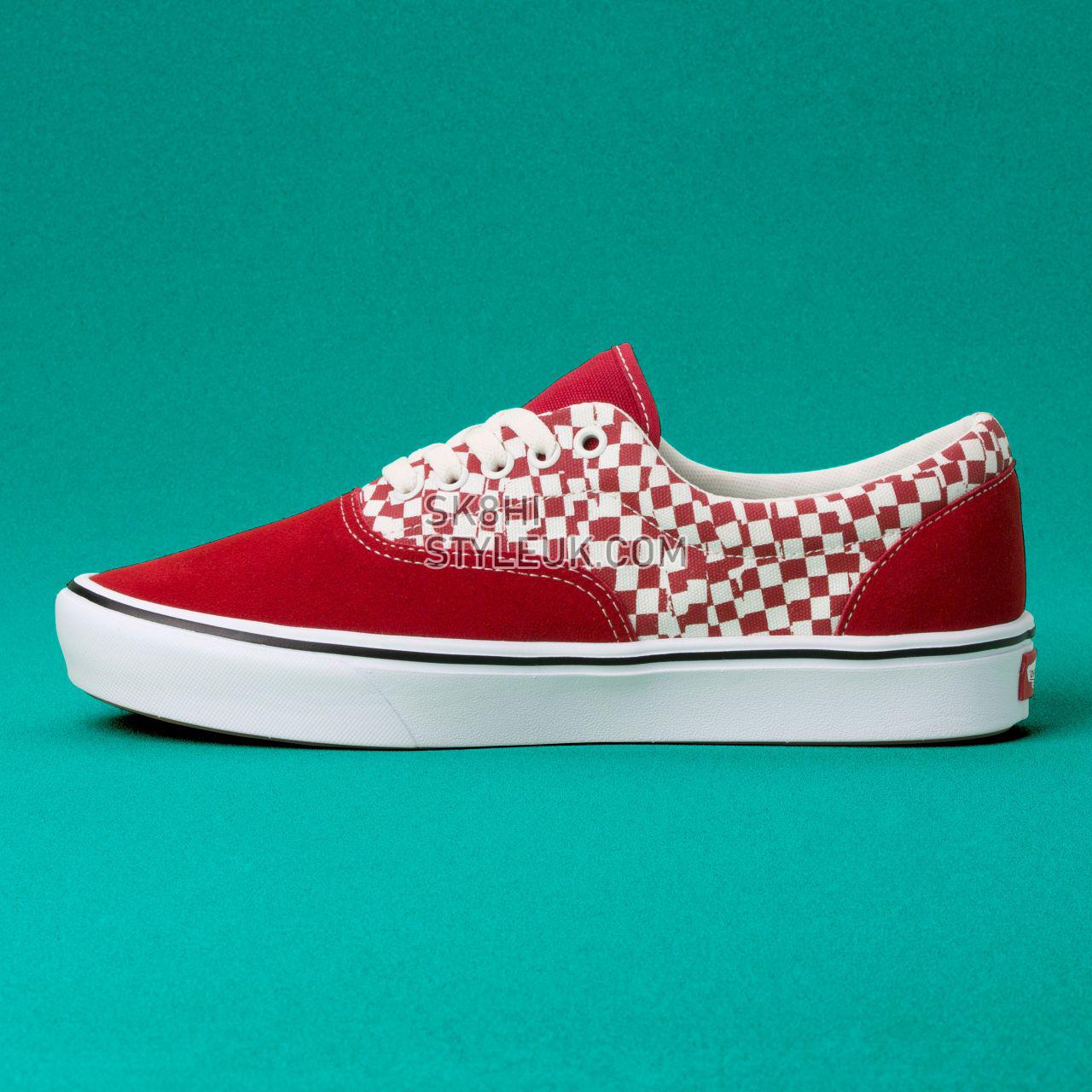 Vans Tear Check Comfycush Era Classic Mens Womens - (Tear Check) Racing Red/True White VN0A3WM9V9Z Shoes