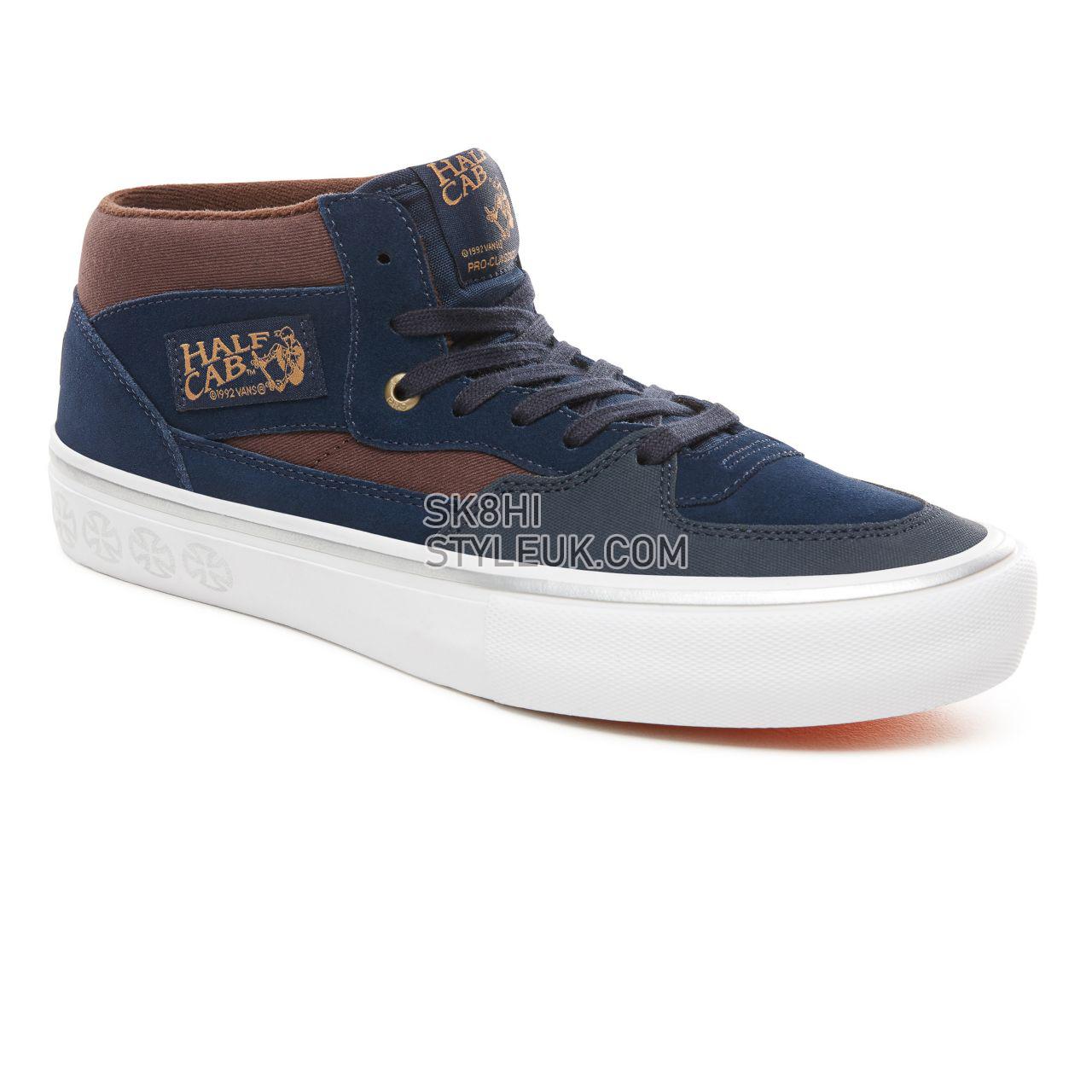 Vans X Independent Half Cab Pro Classic Mens Womens - (Independent) Dress Blues/Demitasse VN0A38CPUHL Shoes