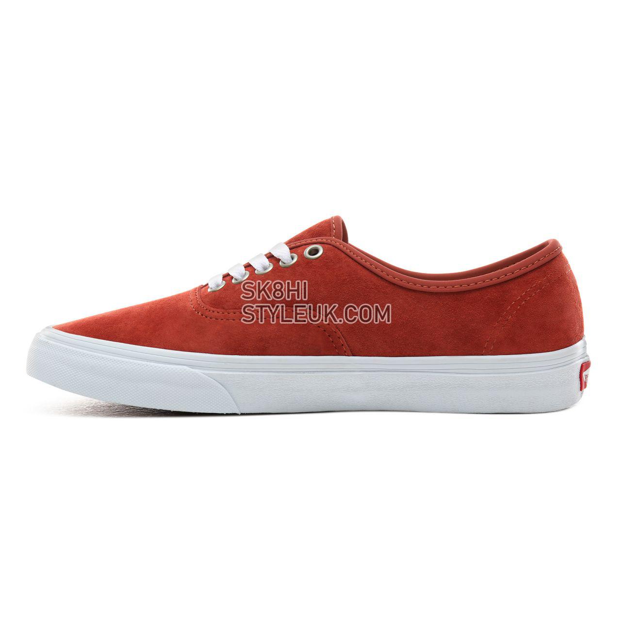 Vans Pig Suede Authentic Classic Mens Womens - (Pig Suede) Burnt brick/True White VN0A2Z5IV75 Shoes