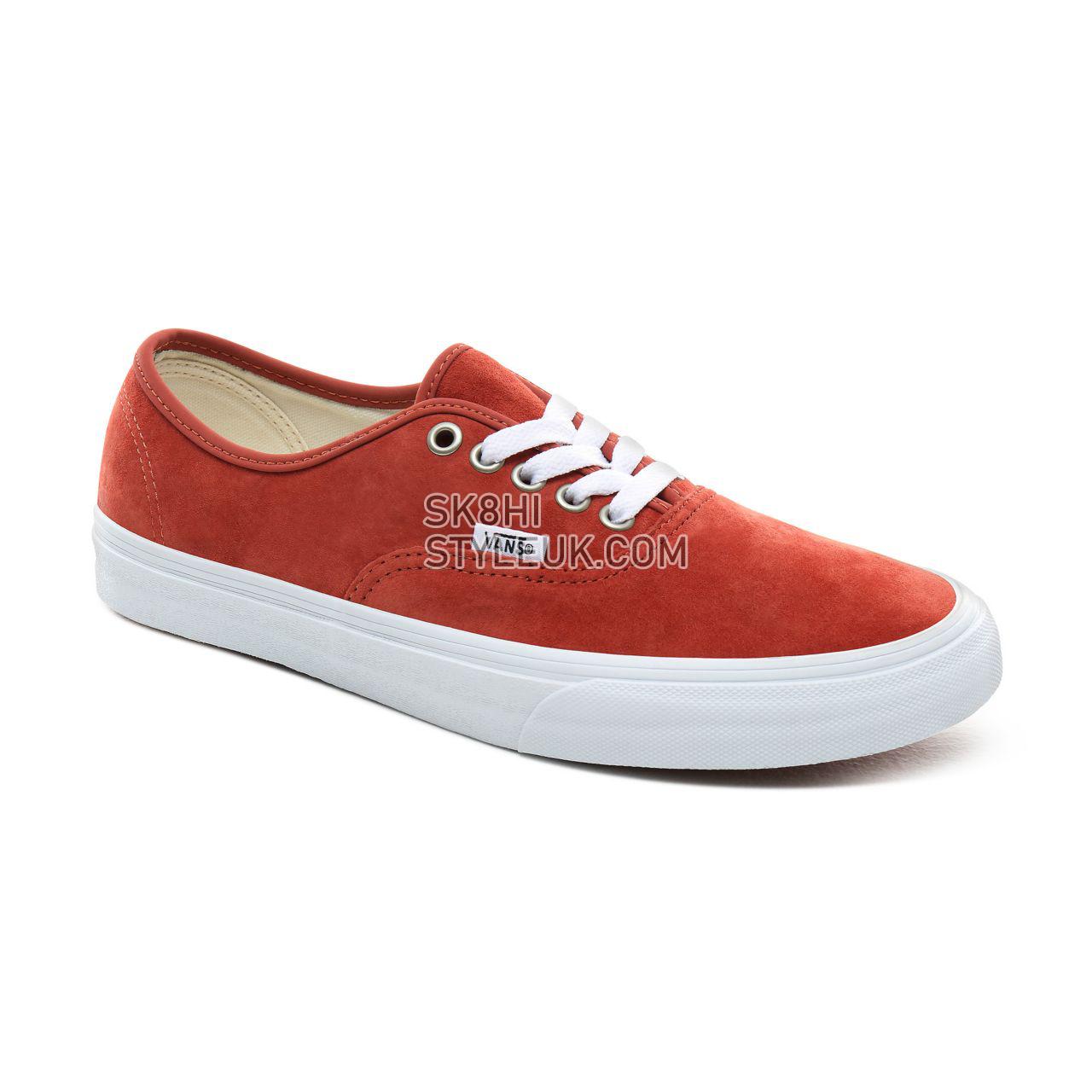 Vans Pig Suede Authentic Classic Mens Womens - (Pig Suede) Burnt brick/True White VN0A2Z5IV75 Shoes