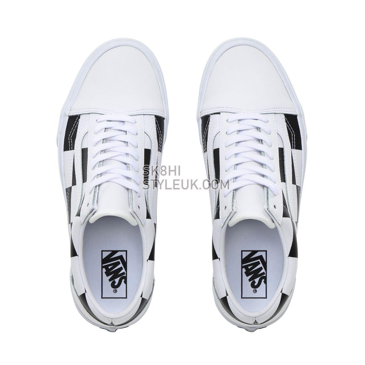 Vans Leather Check Old Skool Classic Mens Womens - (Leather Check) true white/black VN0A4BV5TPL Shoes