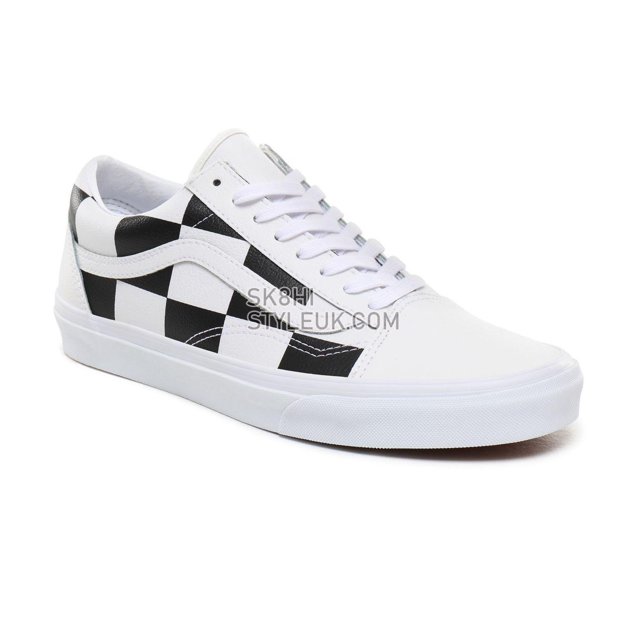 Vans Leather Check Old Skool Classic Mens Womens - (Leather Check) true white/black VN0A4BV5TPL Shoes