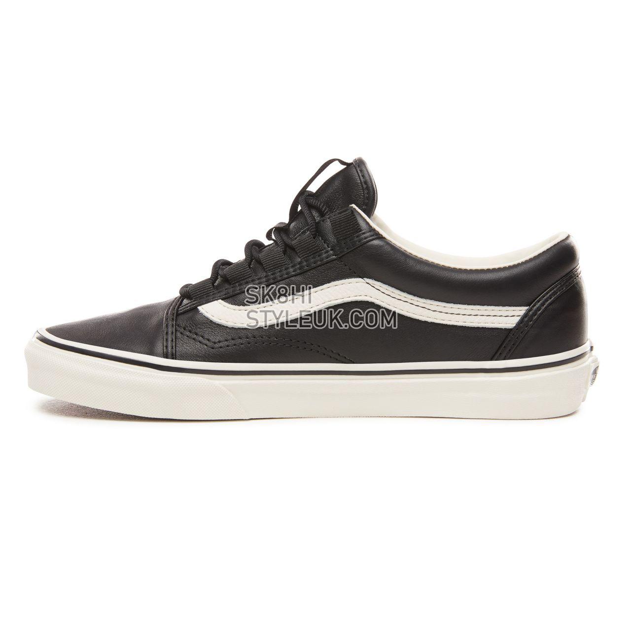 Vans Leather Old Skool Ghillie Classic Mens Womens - (Leather) Black/Marshmallow VN0A3TKI68X Shoes