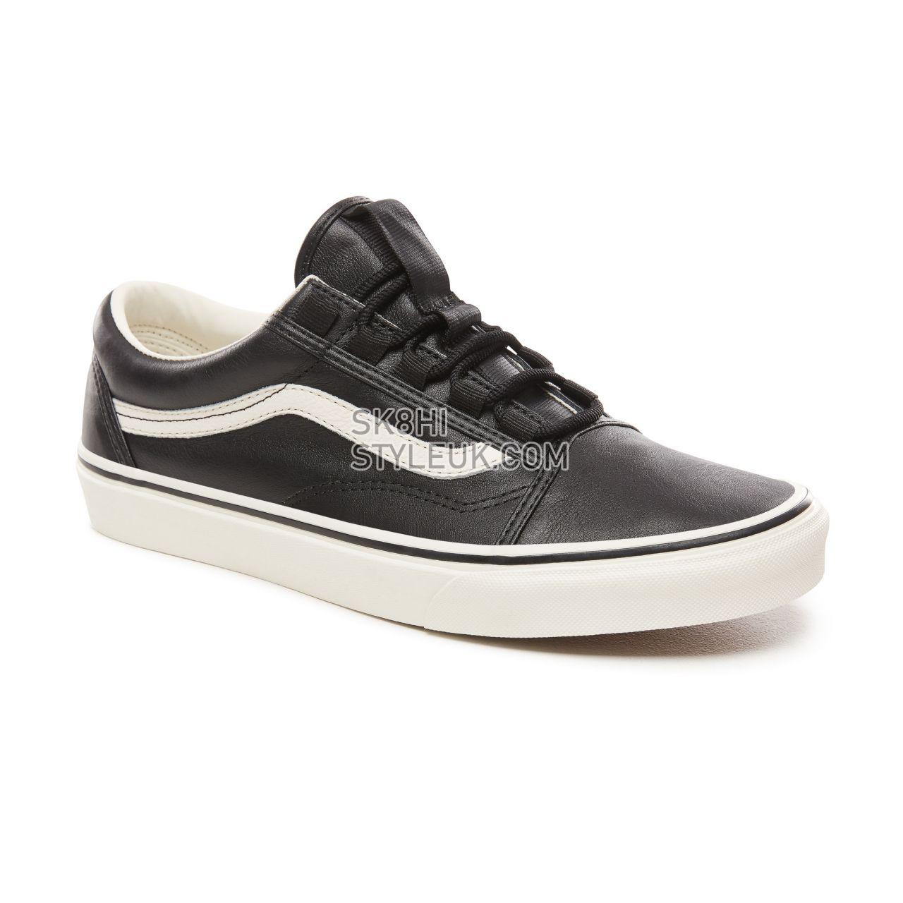 Vans Leather Old Skool Ghillie Classic Mens Womens - (Leather) Black/Marshmallow VN0A3TKI68X Shoes