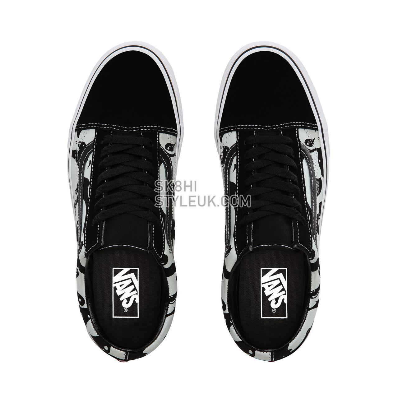 Vans Alien Ghosts Old Skool Classic Mens Womens - (Alien Ghosts) black/true white VN0A4BV5TB1 Shoes