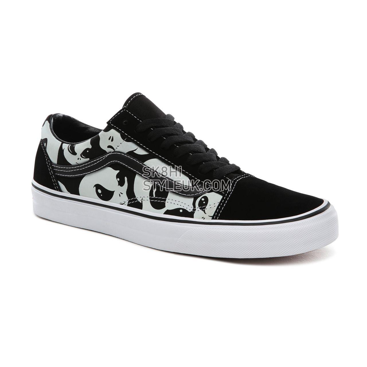 Vans Alien Ghosts Old Skool Classic Mens Womens - (Alien Ghosts) black/true white VN0A4BV5TB1 Shoes