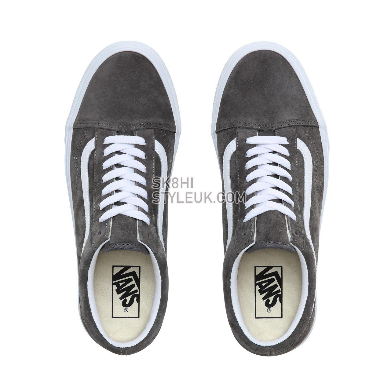 Vans Pig Suede Old Skool Classic Mens Womens - (Pig Suede) Pewter/True White VN0A4BV5TIL Shoes