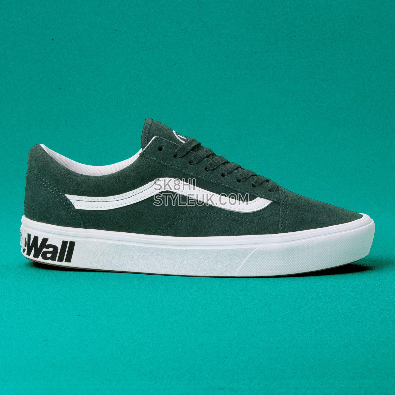 Vans Distort Comfycush Old Skool Classic Mens Womens - (Distort) Trekking Green/True White VN0A3WMAVWX Shoes