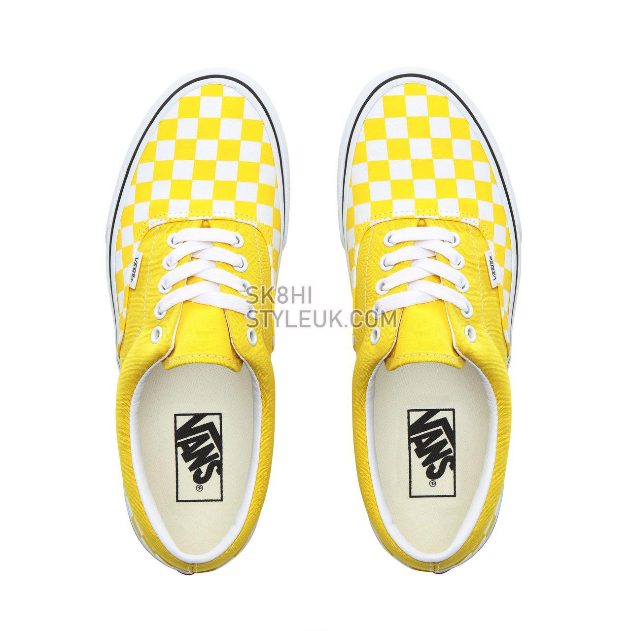 Vans Checkerboard Era Classic Mens Womens - (Checkerboard) Vibrant Yellow/True White VN0A4BV4VXL Shoes