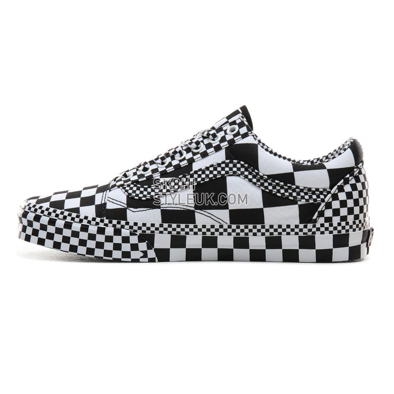 Vans All Over Checkerboard Old Skool Classic Mens Womens - (All Over Checkerboard) Black/True White VN0A4BV5V8U Shoes