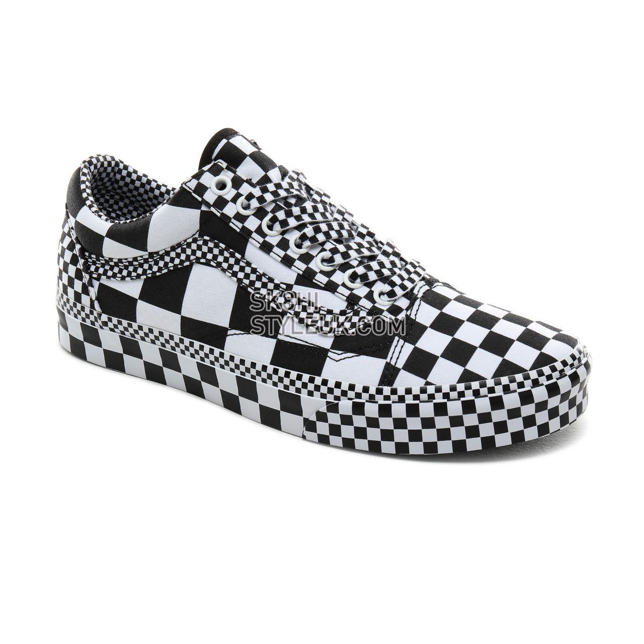 Vans All Over Checkerboard Old Skool Classic Mens Womens - (All Over Checkerboard) Black/True White VN0A4BV5V8U Shoes