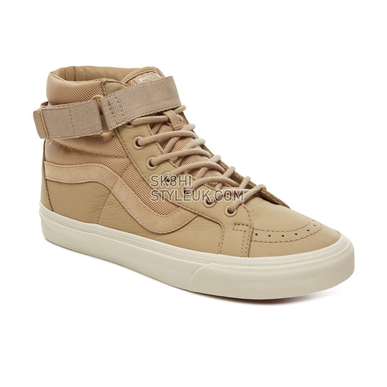 Vans Suede Leather Sk8-Hi Reissue Strap Classic Mens Womens - (Leather) Ballistic/Cornstalk VA3QY2UB5 Shoes