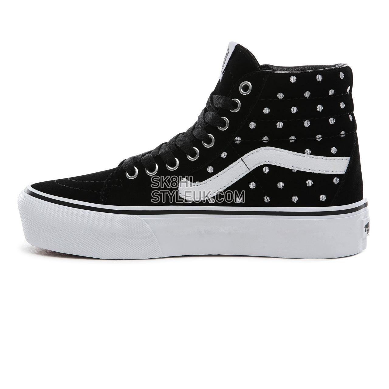 Vans Suede Polka Dot SK8-Hi Platform 2.0 Classic Womens - (Suede Polka Dot) black/true white VN0A3TKNTCB Shoes