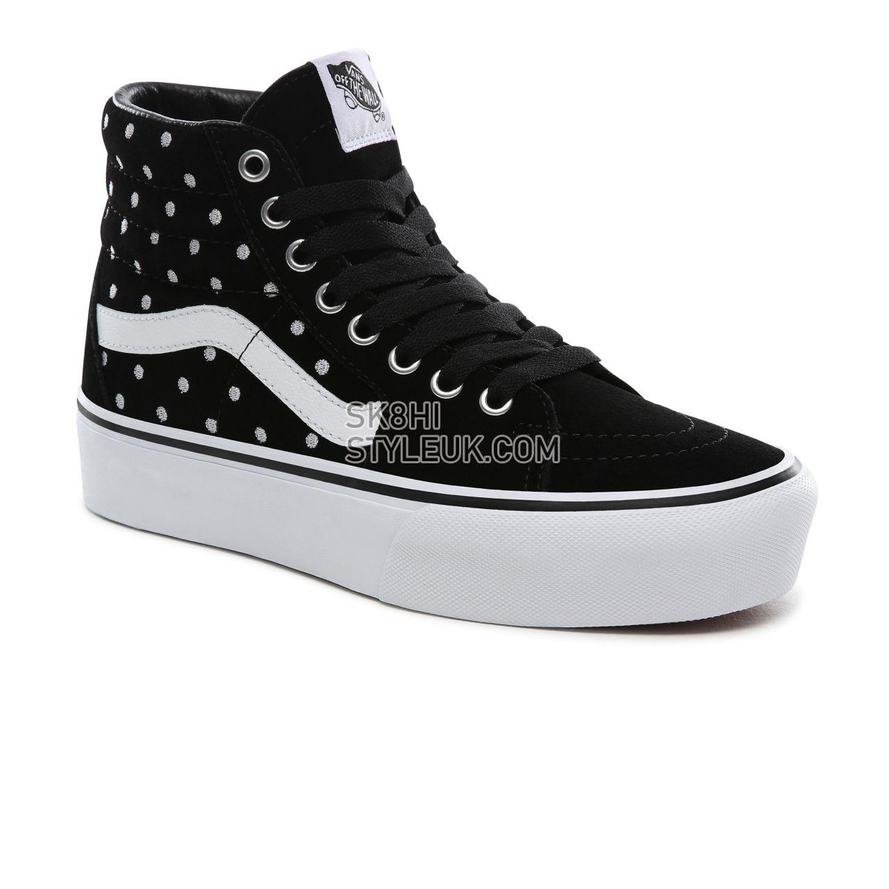 Vans Suede Polka Dot SK8-Hi Platform 2.0 Classic Womens - (Suede Polka Dot) black/true white VN0A3TKNTCB Shoes