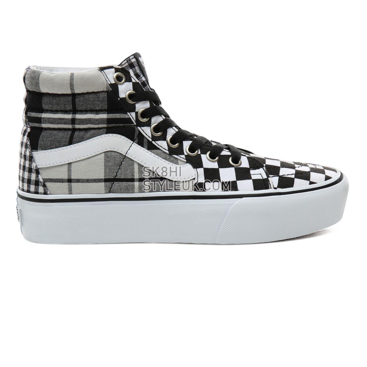 Vans Plaid Checkerboard Sk8-Hi Plarform 2.0 Classic Womens - (Plaid Checkerboard) Black/True White VN0A3TKNVYD Shoes