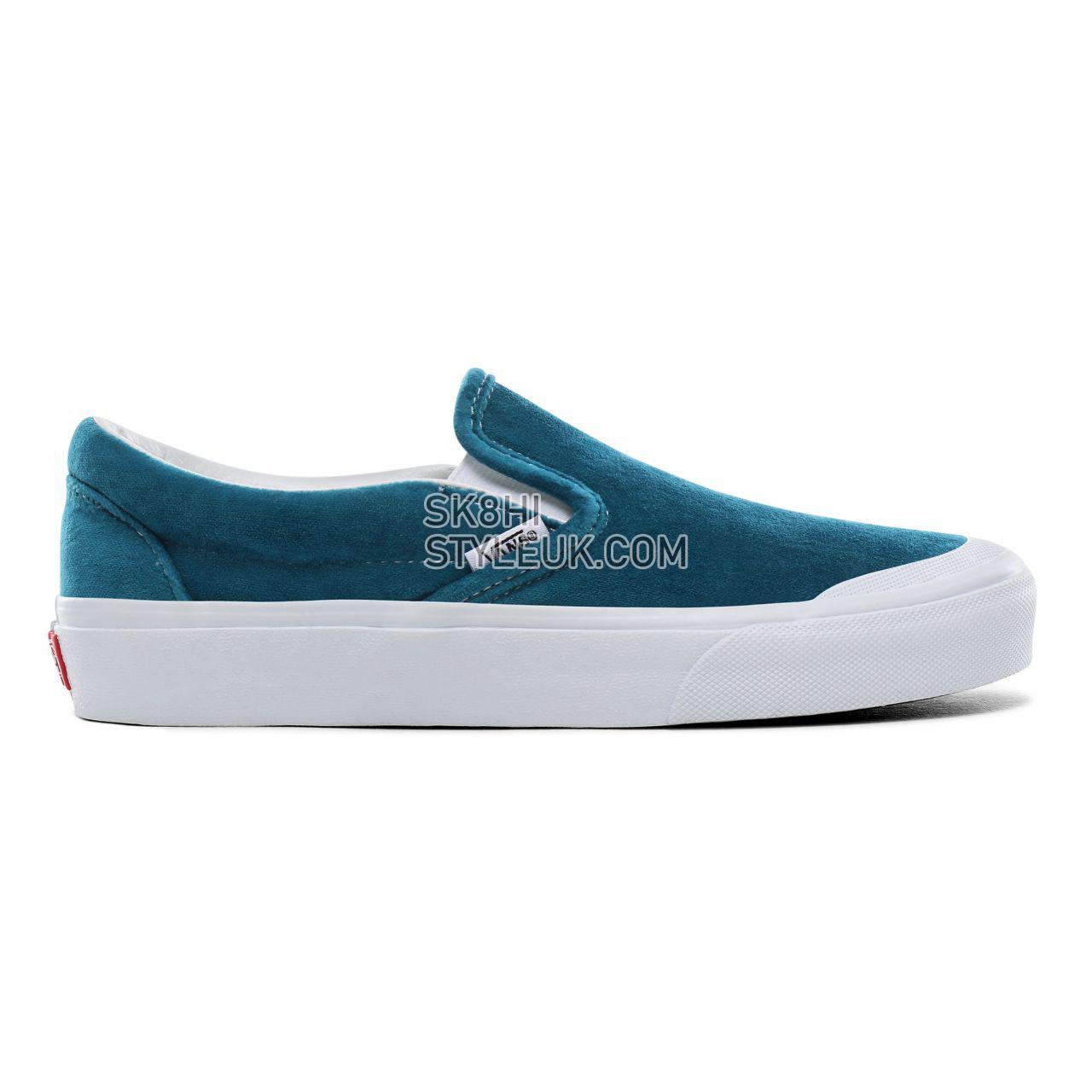 Vans Velvet Classic Slip-On TC Classic Womens - (Velvet) blue/true white VN0A4P3CTCE Shoes