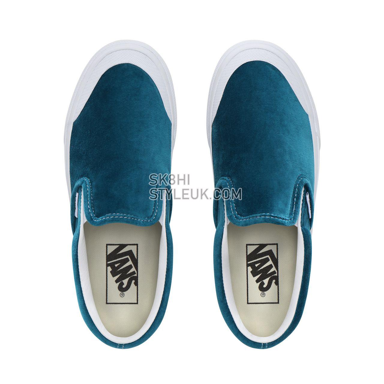 Vans Velvet Classic Slip-On TC Classic Womens - (Velvet) blue/true white VN0A4P3CTCE Shoes