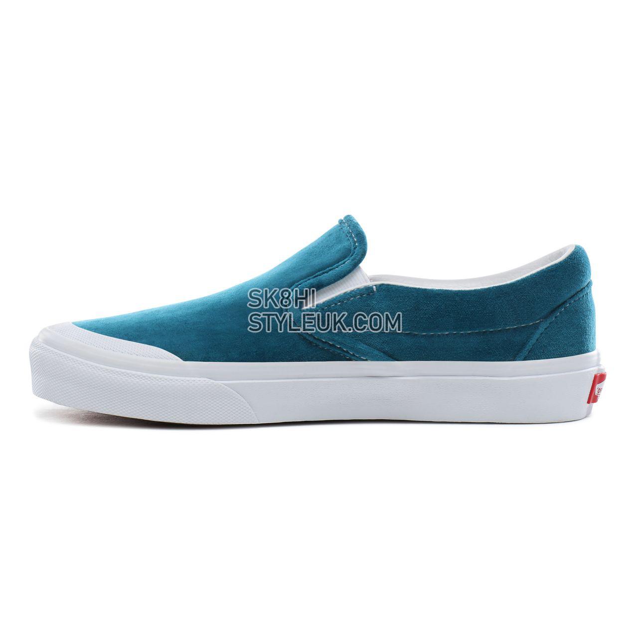 Vans Velvet Classic Slip-On TC Classic Womens - (Velvet) blue/true white VN0A4P3CTCE Shoes