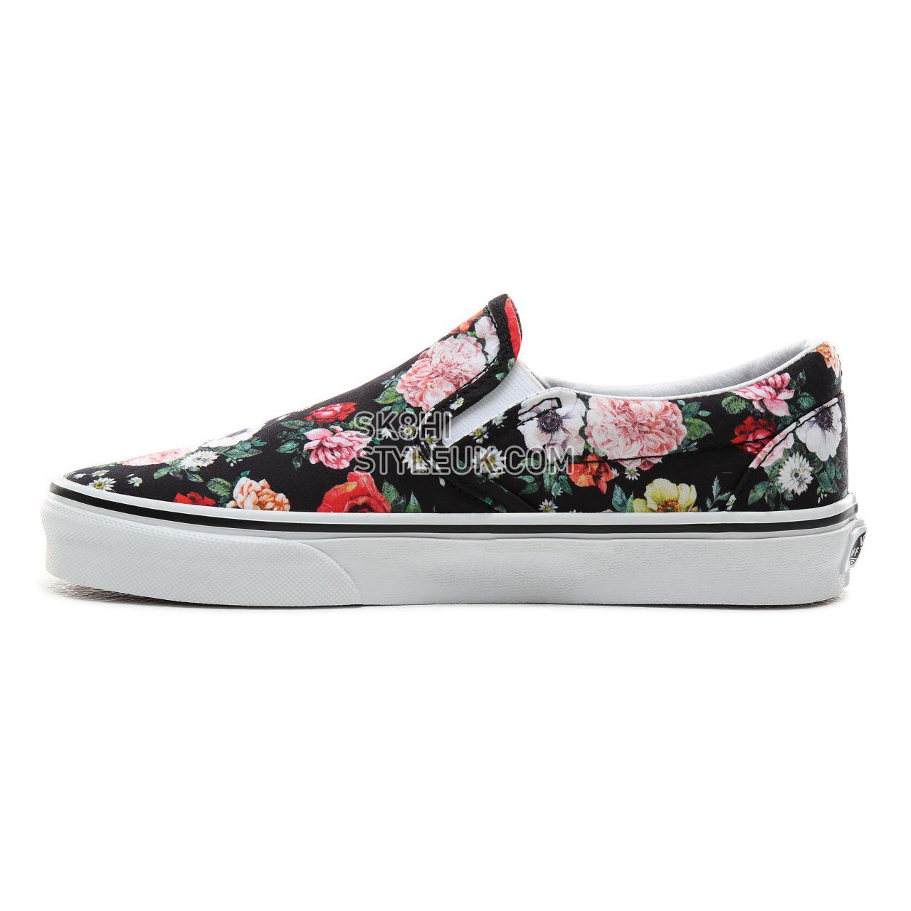 Vans Garden Floral Classic Slip-On Classic Womens - (Garden Floral) Black/True White VN0A4BV3V8X Shoes