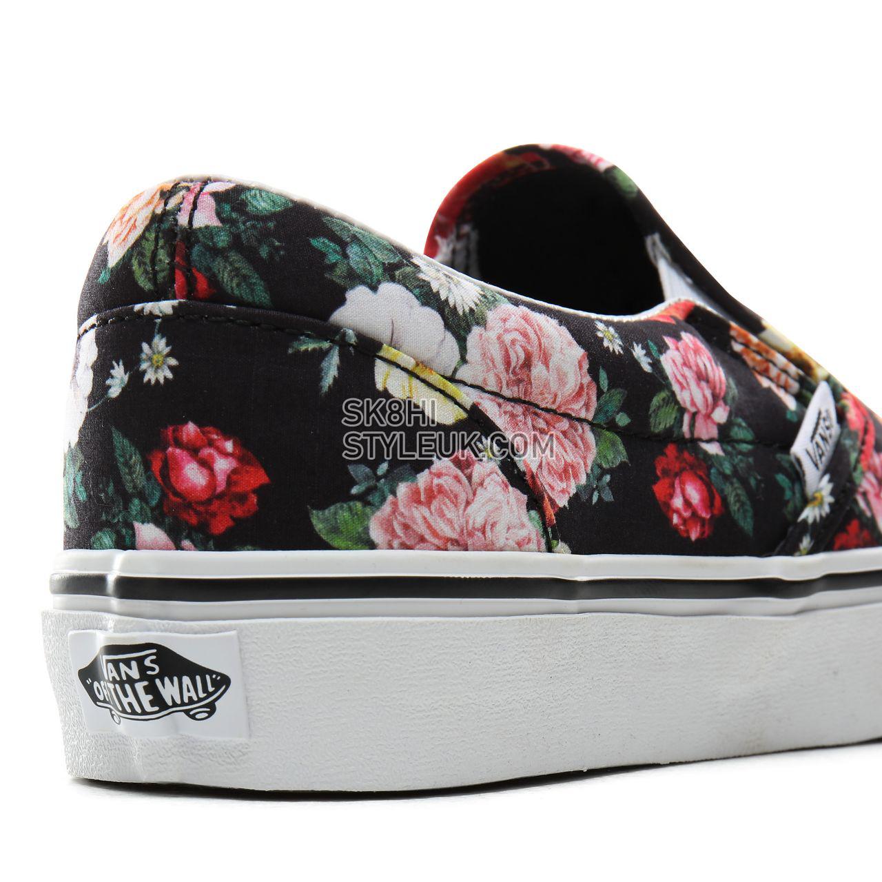 Vans Garden Floral Classic Slip-On Classic Womens - (Garden Floral) Black/True White VN0A4BV3V8X Shoes