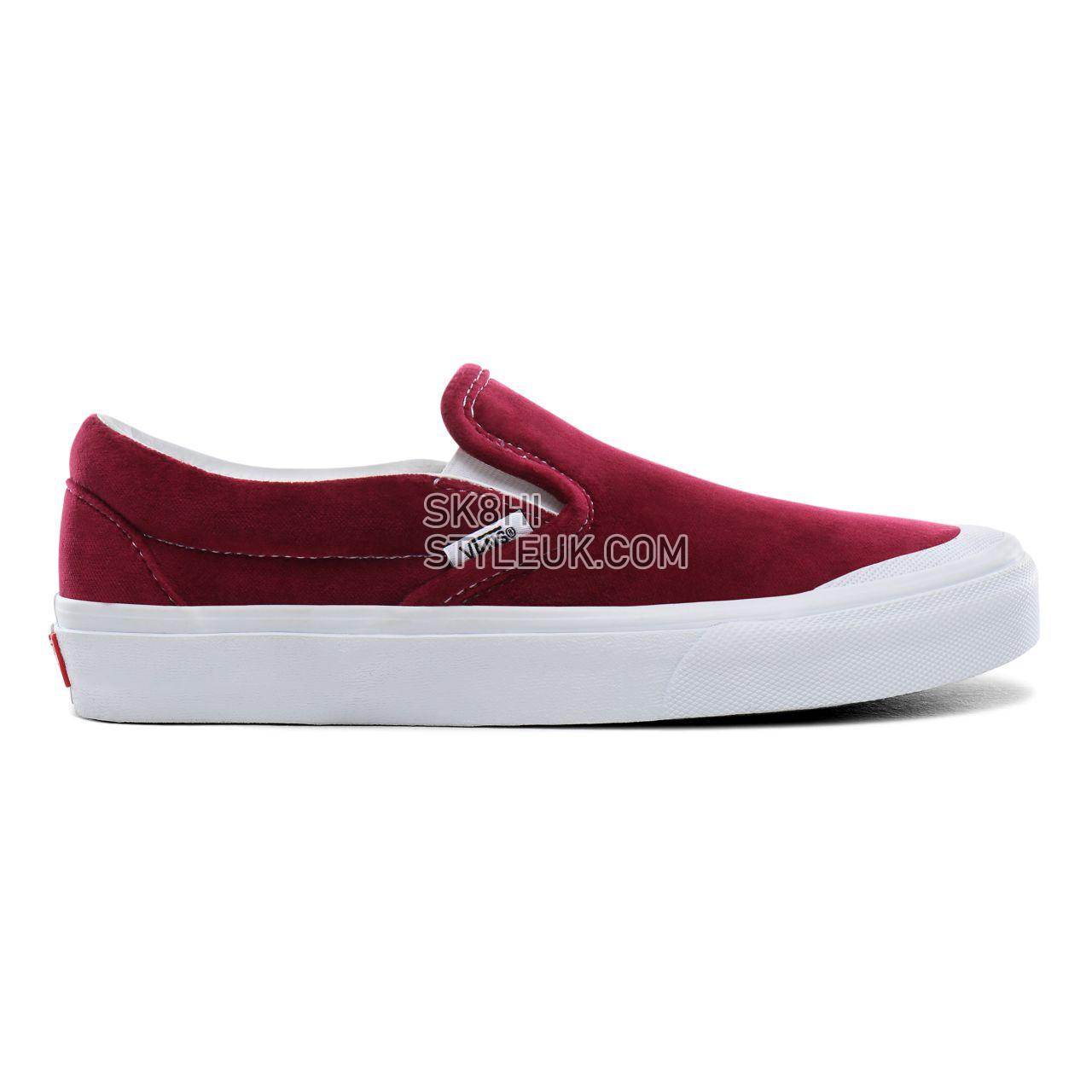 Vans Velvet Classic Slip-On TC Classic Womens - (Velvet) beet red/true white VN0A4P3CTCD Shoes