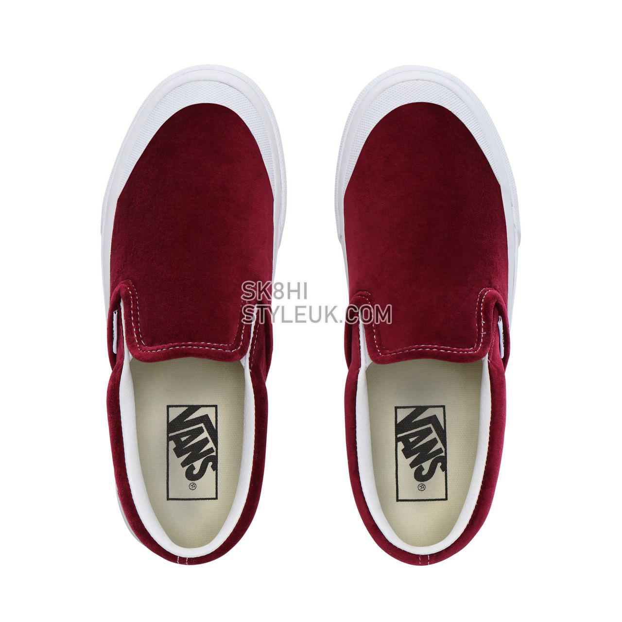 Vans Velvet Classic Slip-On TC Classic Womens - (Velvet) beet red/true white VN0A4P3CTCD Shoes