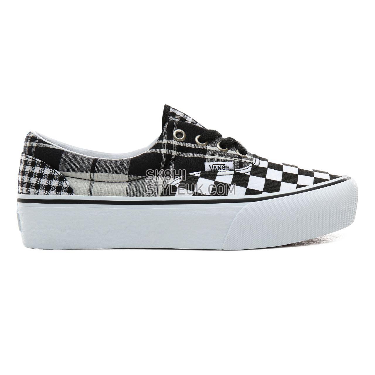 Vans Plaid Checkerboard Era Platform Classic Womens - (Plaid Checkerboard) Black/True White VN0A3WLUVYD Shoes