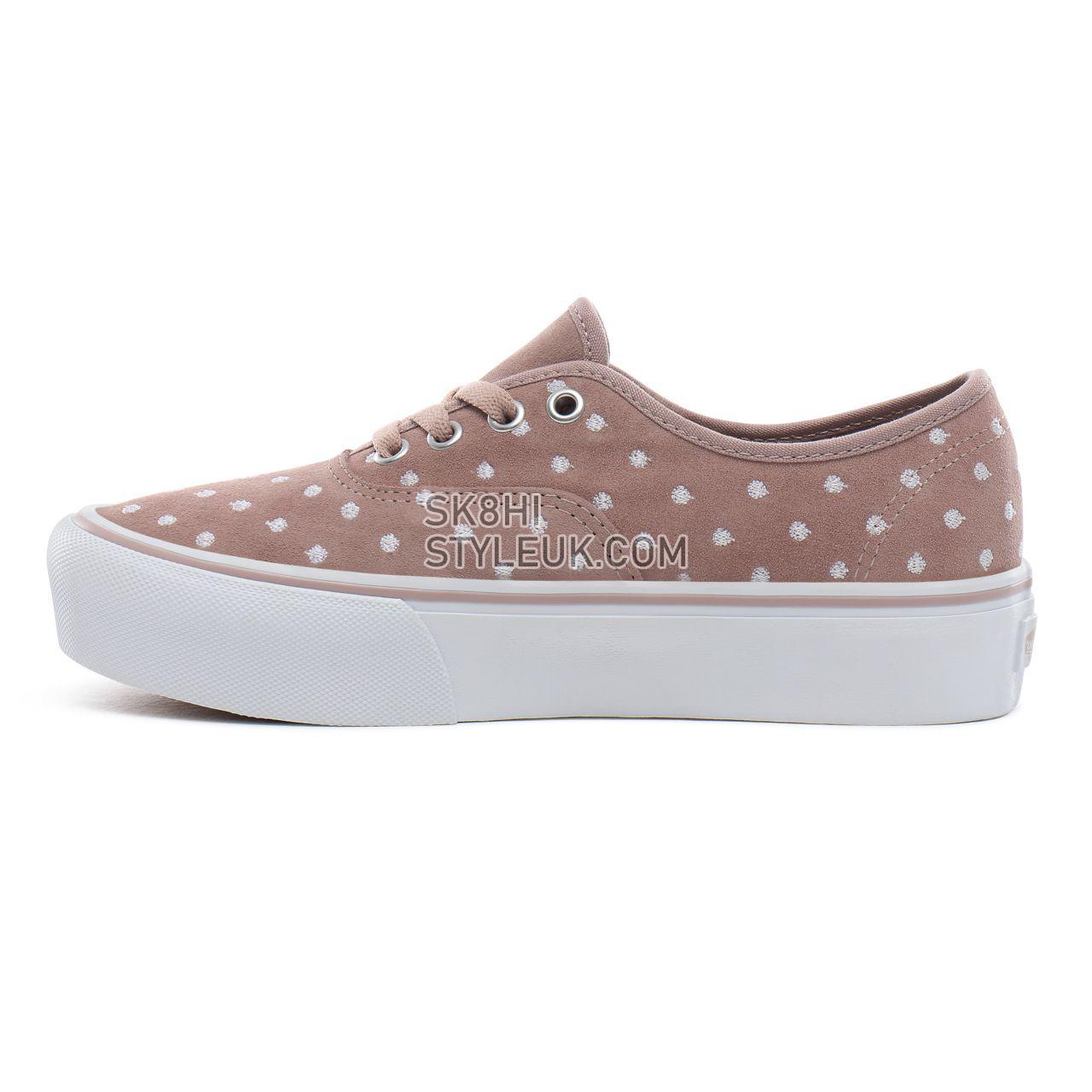 Vans Suede Polka Dot Authentic Platform 2.0 Classic Womens - (Suede Polka Dot) shadow gray/true white VN0A3AV8T7U Shoes