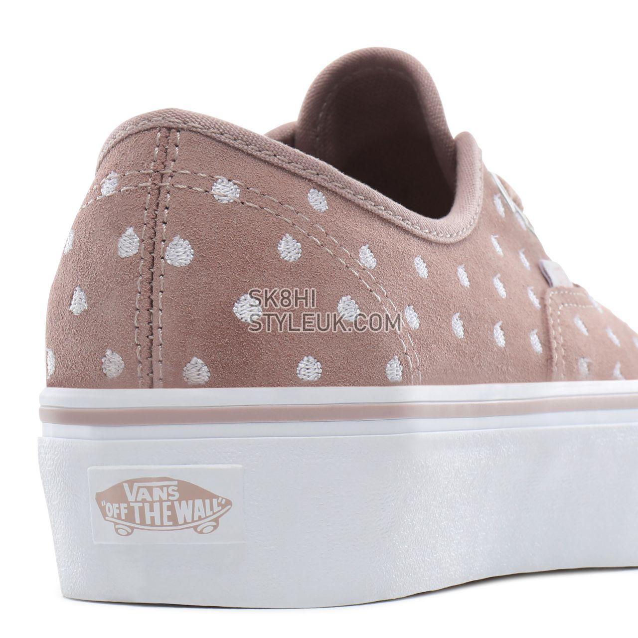 Vans Suede Polka Dot Authentic Platform 2.0 Classic Womens - (Suede Polka Dot) shadow gray/true white VN0A3AV8T7U Shoes