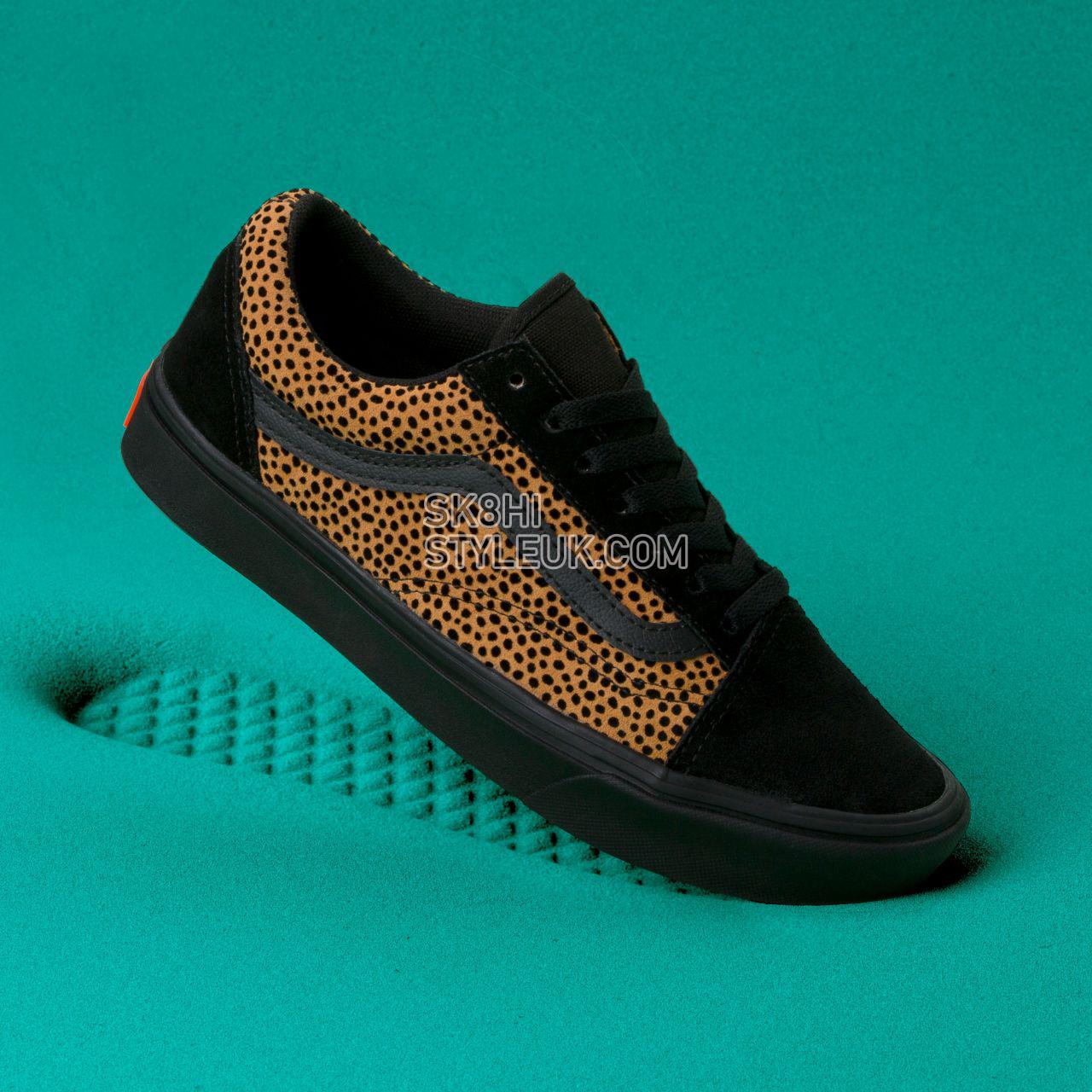 Vans Tiny Cheetah ComfyCush Old Skool Classic Womens - (Tiny Cheetah) Black VN0A3WMAVWS Shoes