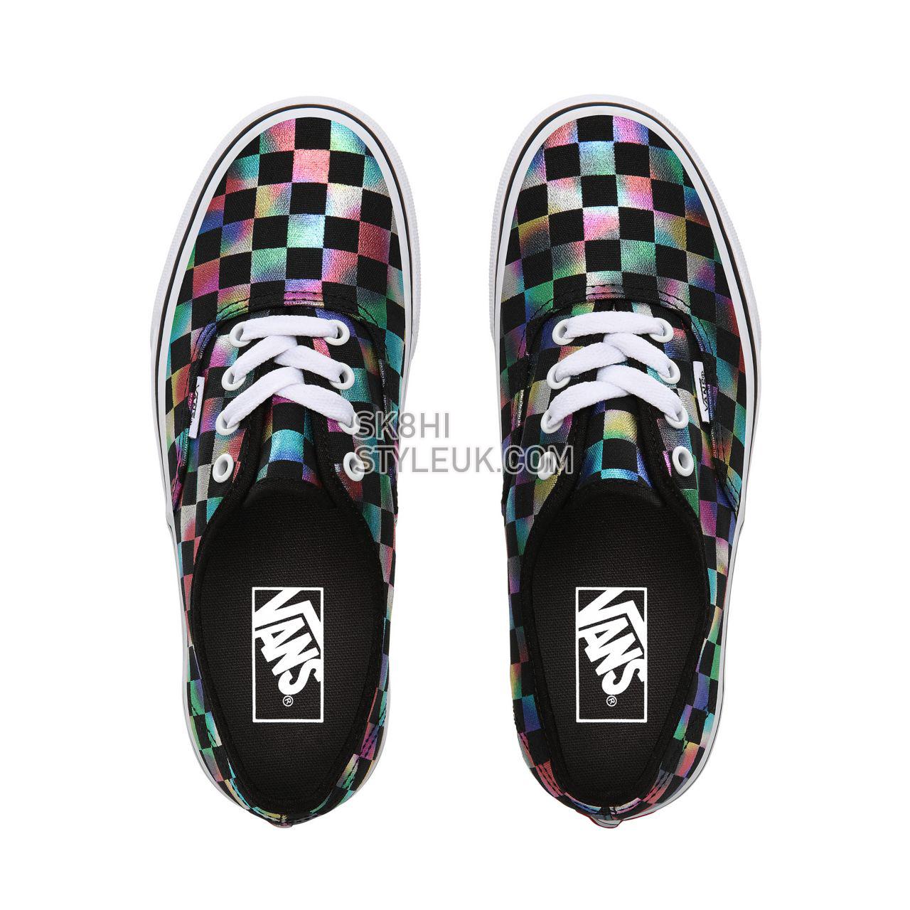 Vans Iridescent Check Authentic Classic Womens - (Iridescent Check) black/true white VN0A2Z5ISRY Shoes