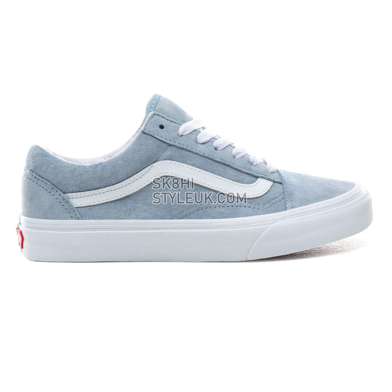 Vans Pig Suede Old Skool Classic Womens - (Pig Suede) Blue Fog/True White VN0A4BV5V4Z Shoes