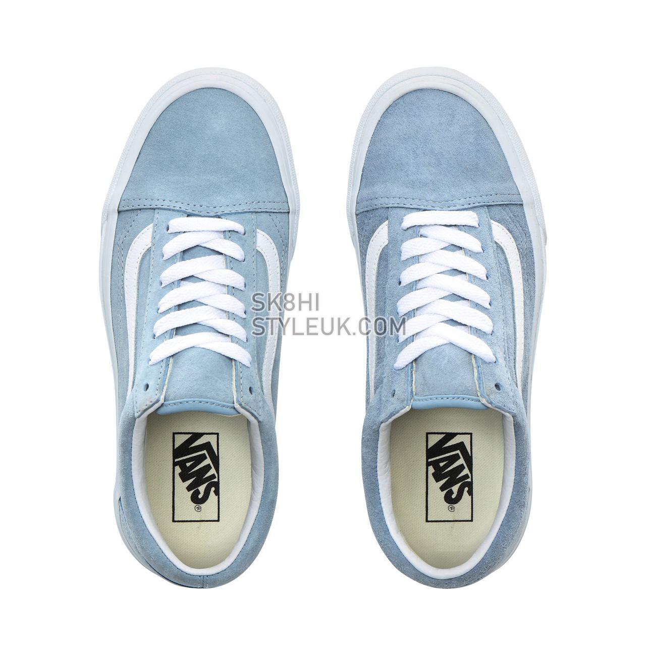 Vans Pig Suede Old Skool Classic Womens - (Pig Suede) Blue Fog/True White VN0A4BV5V4Z Shoes