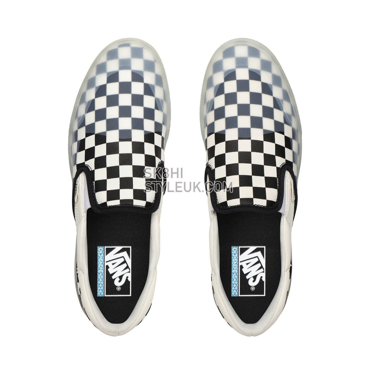 Vans Checkerboard Mod Slip-On Black Classic Mens Womens - (Checkerboard) Marshmallow VN0A4TZZKAG Shoes