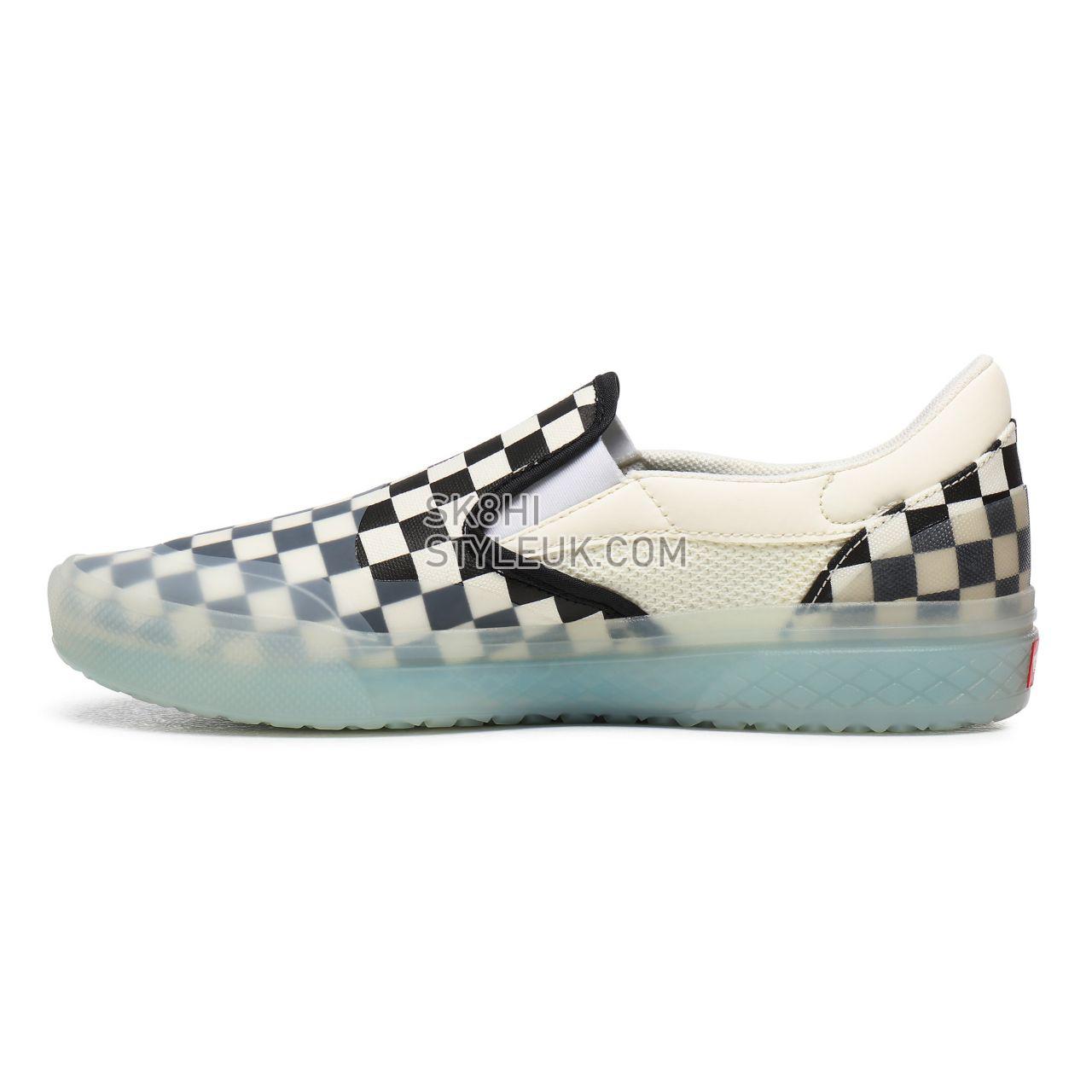 Vans Checkerboard Mod Slip-On Black Classic Mens Womens - (Checkerboard) Marshmallow VN0A4TZZKAG Shoes