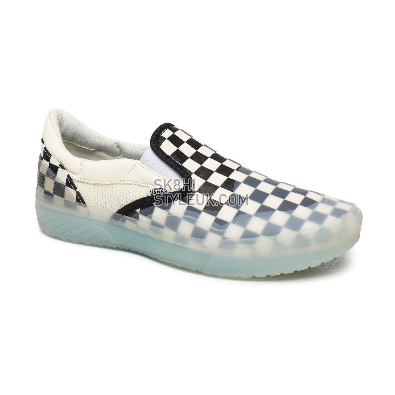 Vans Checkerboard Mod Slip-On Black Classic Mens Womens - (Checkerboard) Marshmallow VN0A4TZZKAG Shoes