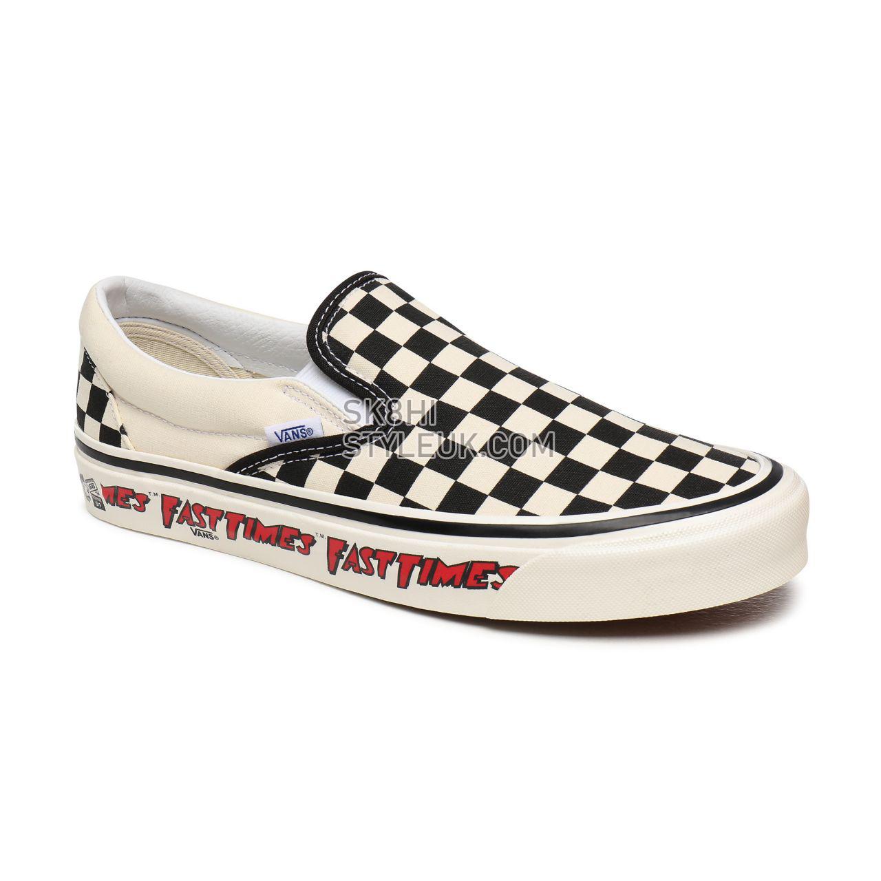 Vans Anaheim Factory Classic Slip-On 98 DX Black Classic Mens Womens - (Anaheim Factory) Og Fast Times VN0A3JEXWVP Shoes