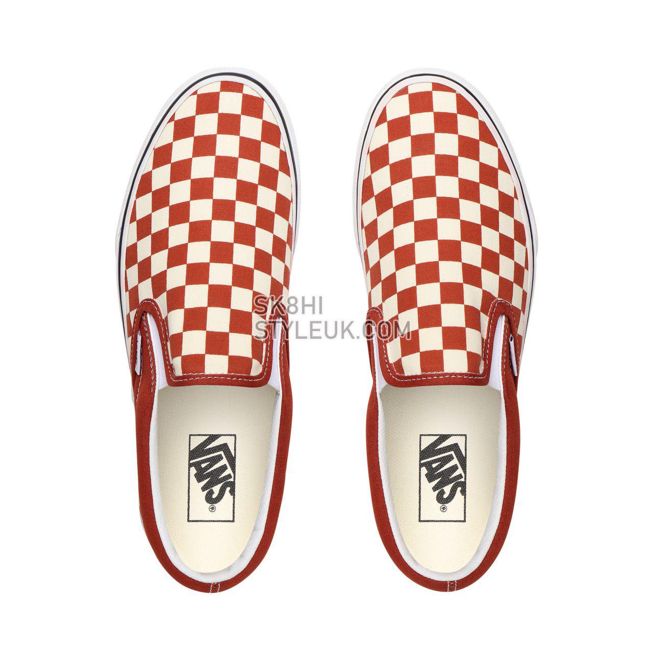 Vans Checkerboard Classic Slip-On Red Classic Mens Womens - (Checkerboard) Picante/True White VN0A4U38WS2 Shoes