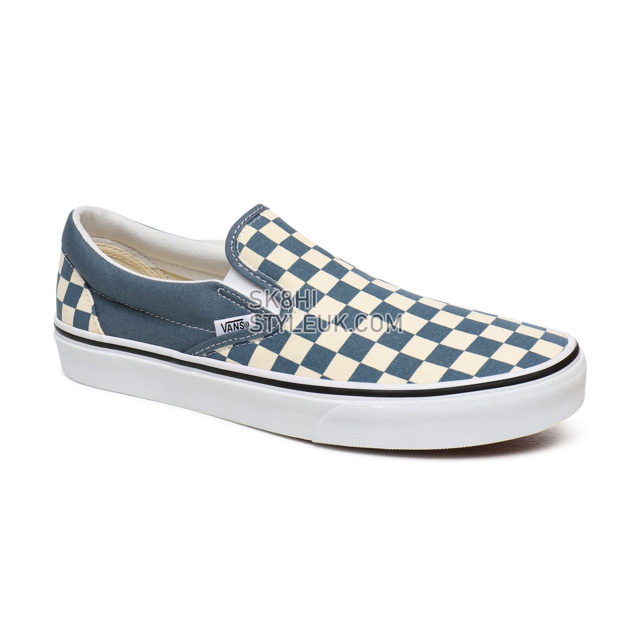 Vans Checkerboard Classic Slip-On Blue Classic Mens Womens - (Checkerboard) Blue Mirage/True White VN0A4U38WRU Shoes