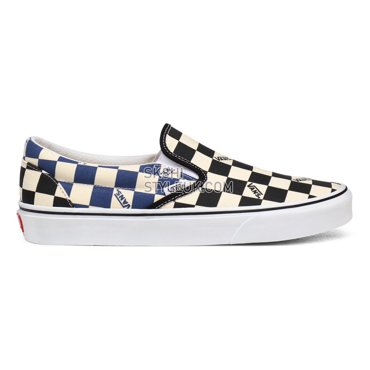 Vans Big Check Classic Slip-On Blue Classic Mens Womens - (Big Check) Black/Navy VN0A4U38WRT Shoes