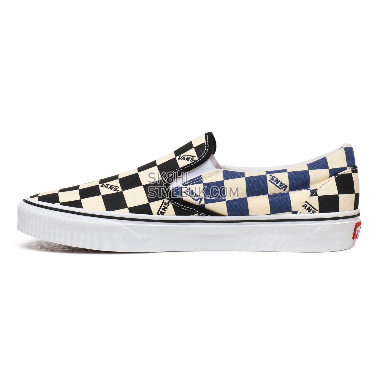 Vans Big Check Classic Slip-On Blue Classic Mens Womens - (Big Check) Black/Navy VN0A4U38WRT Shoes