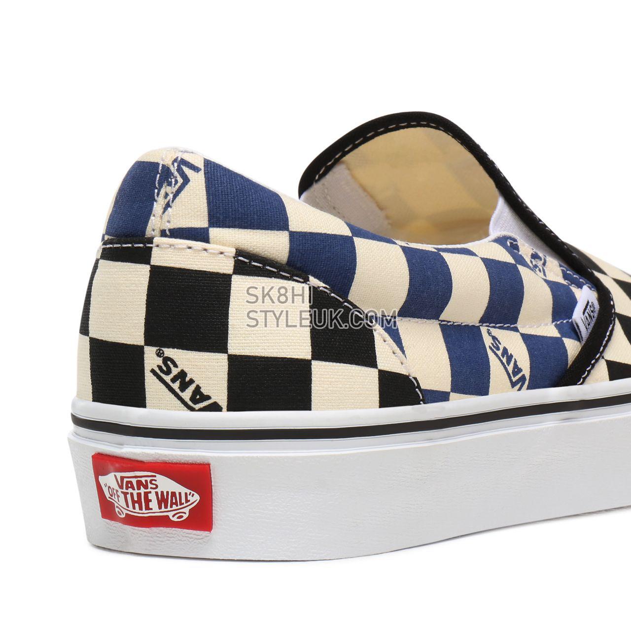 Vans Big Check Classic Slip-On Blue Classic Mens Womens - (Big Check) Black/Navy VN0A4U38WRT Shoes